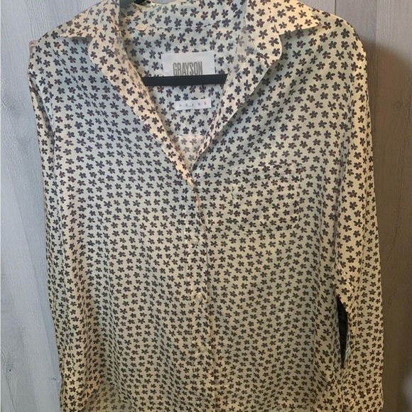 Anthropologie Grayson the Hero Women's Red Poppy Button-Up Blouse Size 03 - Picture 3 of 9